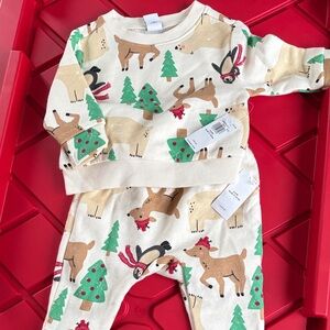 Old Navy Kids Pajama Set - Reindeer and Tree Print